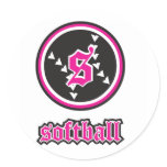 Beka Softball Round Stickers