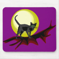 Bela Black Cat Mouse Pads