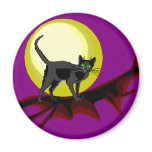 Bela Cat on Purple Refrigerator Magnet