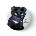 Bela the Black Cat Photo Pinback Buttons