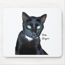 Bela the Black Cat Photo Mouse Pad