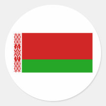 Belarus Flag BY Round Stickers