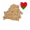 Belarus Flag Heart and Map T-Shirt by FlagAndMap Belarus Flag Heart and Map T-Shirt