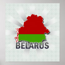 Belarus Flag Map 2.0 Poster