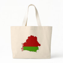 Belarus flag map tote bags