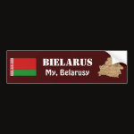 Belarus Flag Map Text Bumper Sticker