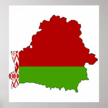 Belarus Flag Map full size Poster