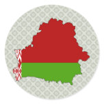 Belarus Flag Map full size Stickers