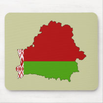 Belarus flag map mouse pad