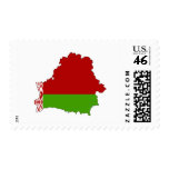Belarus flag map postage