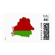 Belarus flag map postage