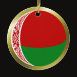 Belarus Fisheye Flag Ornament