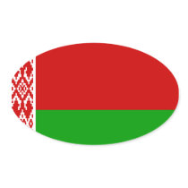 Belarus Flag Oval Sticker