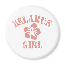 Belarus Pink Girl Refrigerator Magnet