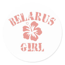 Belarus Pink Girl Sticker