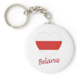 Belarus (traditional) Flag Heart Keychain