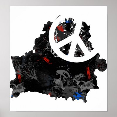 Belarus Trendy Peace Sign with Belarusian map Poster by representmycountry