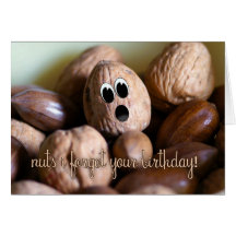 Belated Birthday Card - Nuts I Forgot Your Birthda