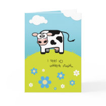Belated Birthday Feel Udderly Stupid - Cow Themed Greeting Cards