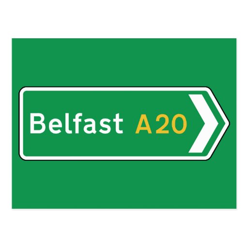 Belfast, UK Road Sign Postcard Zazzle