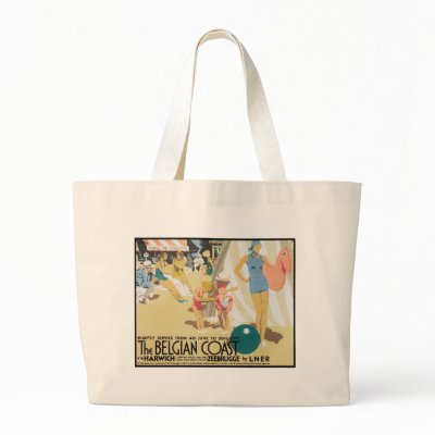 Belgian Coast Vintage Travel Poster Art Bag by MyOtherPlanet