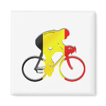 Belgian Cyclists from Belgium Bicyle Gear Magnet