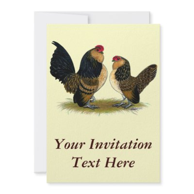 Belgian d'Anvers Bantams:  Quail Personalized Invitations by diane_jacky