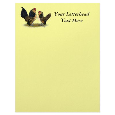 Belgian d'Anvers Bantams:  Quail Custom Letterhead by diane_jacky