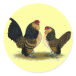 Belgian d'Anvers Bantams:  Quail Round Stickers