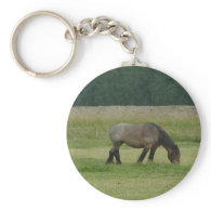 Belgian Draft Horse-brown/grey grazing Keychains