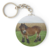 Belgian Draft Horse-looking back Keychain