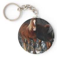 Belgian Draft Horses Keychain