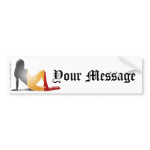 Belgian Girl Silhouette Flag Bumper Sticker
