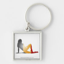 Belgian Girl Silhouette Flag Keychain