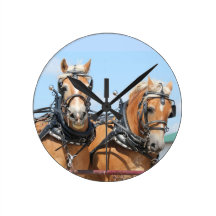 Belgian Horses Wall Clocks