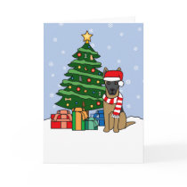Belgian Malinois and Christmas Tree Cards