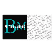 Belgian Malinois Breed Monogram Design Photo Cards