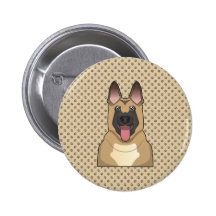Belgian Malinois Cartoon Pinback Buttons