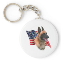 Belgian Malinois Flag Key Chain
