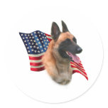 Belgian Malinois Flag Round Sticker
