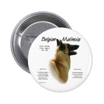 Belgian Malinois History Design Buttons