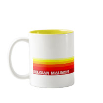 Belgian Malinois With Stripes Mug by dogsilhouettes Belgian Malinois With Stripes Mug