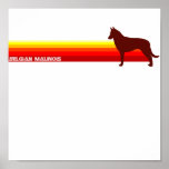 Belgian Malinois With Stripes Print