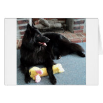 Belgian Shepherd by the Fireplace Card