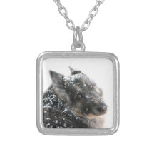 Belgian Shepherd in Snow Necklace