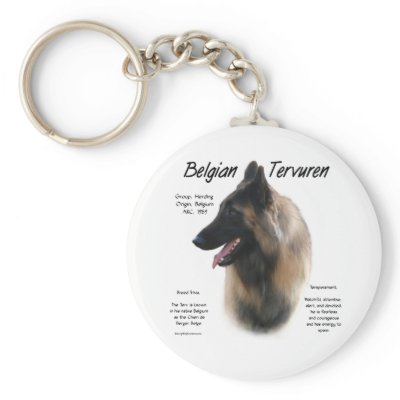 Belgian Tervuren Meet the Breed Keychain by GreyWolfCreation
