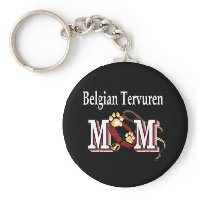 belgian tervuren mom Keychain by DogsByDezign