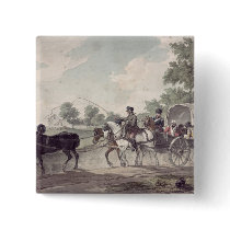 Belgian Wagon conveying Wounded from the Field Pinback Buttons