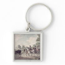 Belgian Wagon conveying Wounded from the Field Key Chain