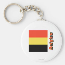Belgien Flagge mit Namen Key Chain